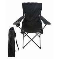 Genérico - Sillas De Playa O Camping Plegable Con Porta Vaso Negro