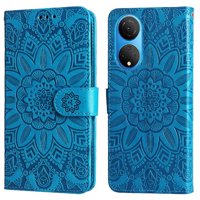 Funda Tipo Cartera Foxdock Para Honor X7 , Diseño Girasol En Relieve, Cuero Pu, Cierre Magnético, Soporte Y Tarjetero