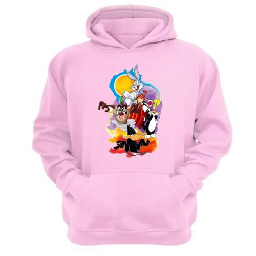 Genérico - Polerón Canguro Dibujos Animados Lt Rosa Talla S Unisex