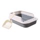 thumbnail image 1 of Caja De Arena Para Gatos, Orinal Para Gatos, Lavabo Para Arena Para Gatos, Bandeja De Arena Para Mascotas Con Parte Superior Abierta, Blanco Y Gris, 1 of 5