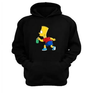 Genérico - Polerón Canguro Travieso Amarillo Dibujos Animados Negro Talla L Unisex