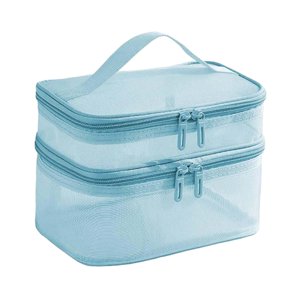 Ioensy - Bolsa De Cosméticos De Maquillaje Transparente Visible Para Artículos De Tocador Champú Joyería Azul