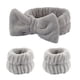 thumbnail image 4 of 3-Piece Spa Headband & Wristband Set: Super Cute & Soft Elastic Bow Headbands for Women & Girls - Highly Absorbent for Washing Face, Shower & Make Up, 4 of 4