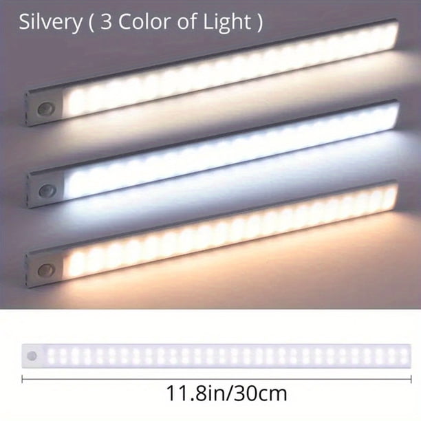 Wireless LED Motion Sensor Cabinet Light - USB Rechargeable, Ideal For Under Counter Closets, Wardrobes, Cupboards, Stairs, Corridors - Battery Operated
