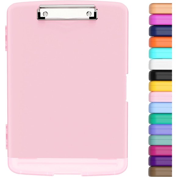 Hongri Clipboard with Storage with Pencil Case, 8.5 x 11 in, Pink