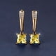 thumbnail image 1 of Square Cut Black Stone Emerald Earrings 18K Gold Plated Ornament For Women Daily Decor Jewelry, 1 of 3