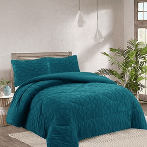 Tecnocasa - Plumon De Invierno Con Chiporro Trenzados Color Calipso Plaza Y Media