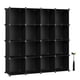 thumbnail image 1 of Organizador de almacenamiento en forma de cubo SONGMICS, juego de 16 unidades, plástico, negro, 1 of 8