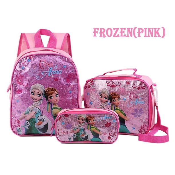New Spider-Man School Bag Disney Frozen Elsa Princess Backpack 3pcs/set Kindergarten Cartoon Bag Toddler Kids Boys School Bags