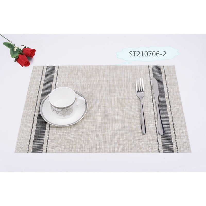 Xmhytop Juego De 6 Manteletes Individuales Para Mesa, Hechos De Pvc Resistente, Antideslizantes Y Termorresistentes, Ideal Para Hogares, Restaurantes Y Cocinas, Estilo P, 45*30cm, Gris