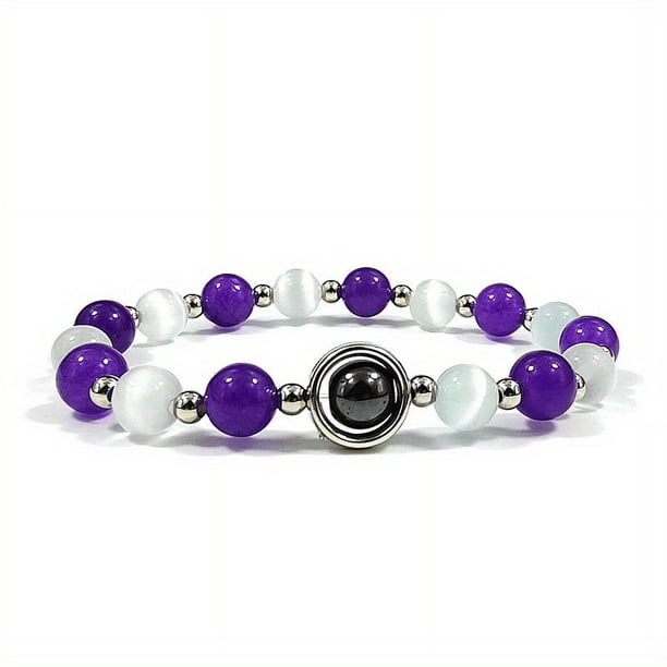 Amethyst Body-Purifying Bracelets for Yoga, Stress Relief, and Weight Loss - Natural and Healing for Men and Women