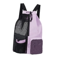 Magideal - Mochila De Gimnasio Con Cordón, Ligera, Plegable, De Nailon, Portátil, De Gran Capacidad, Para Hombre Y Mujer, Con Bolsillo Para Artículos Húmedos. Púrpura