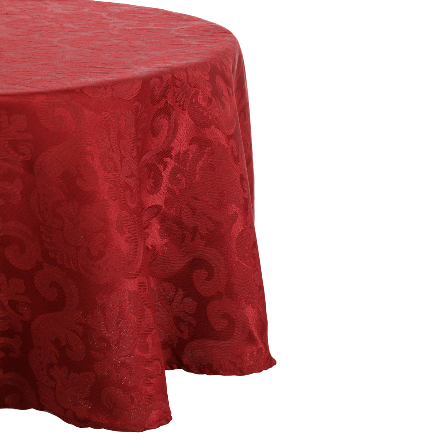 Sueño Blanco - Mantel Redondo Flor De Lis Burdeo