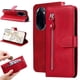 thumbnail image 3 of Funda con Cremallera para Honor 100 Pro, Carcasa Cartera de Cuero PU con Soporte y Tarjetero, 3 of 6
