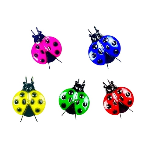 Ioensy - 5 Estatuas De Mariquita Para Decoración De Pared, Esculturas De Pared Para Dormitorio, Valla Y Terraza.