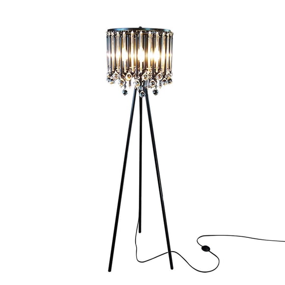 Lámpara de pie Hsyile 4 luces cristal negro 160 cm