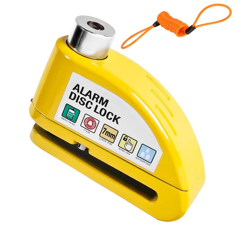 Xusx111 - Cerradura De Freno De Disco De Alarma De Motocicletas, Cerraduras De Motocicletas Cerradura De Disco De Rueda De Seguridad Antirobo Soundreminder De Alarma Impermeable De 110db (cuerda De Bl