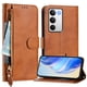 thumbnail image 1 of FOXDOCK Funda Tipo Cartera para Realme P4 Cuero PU con Cremallera y Correa de Muñeca, Ranuras para Tarjetas, Soporte Plegable, Cierre Magnético, 1 of 5