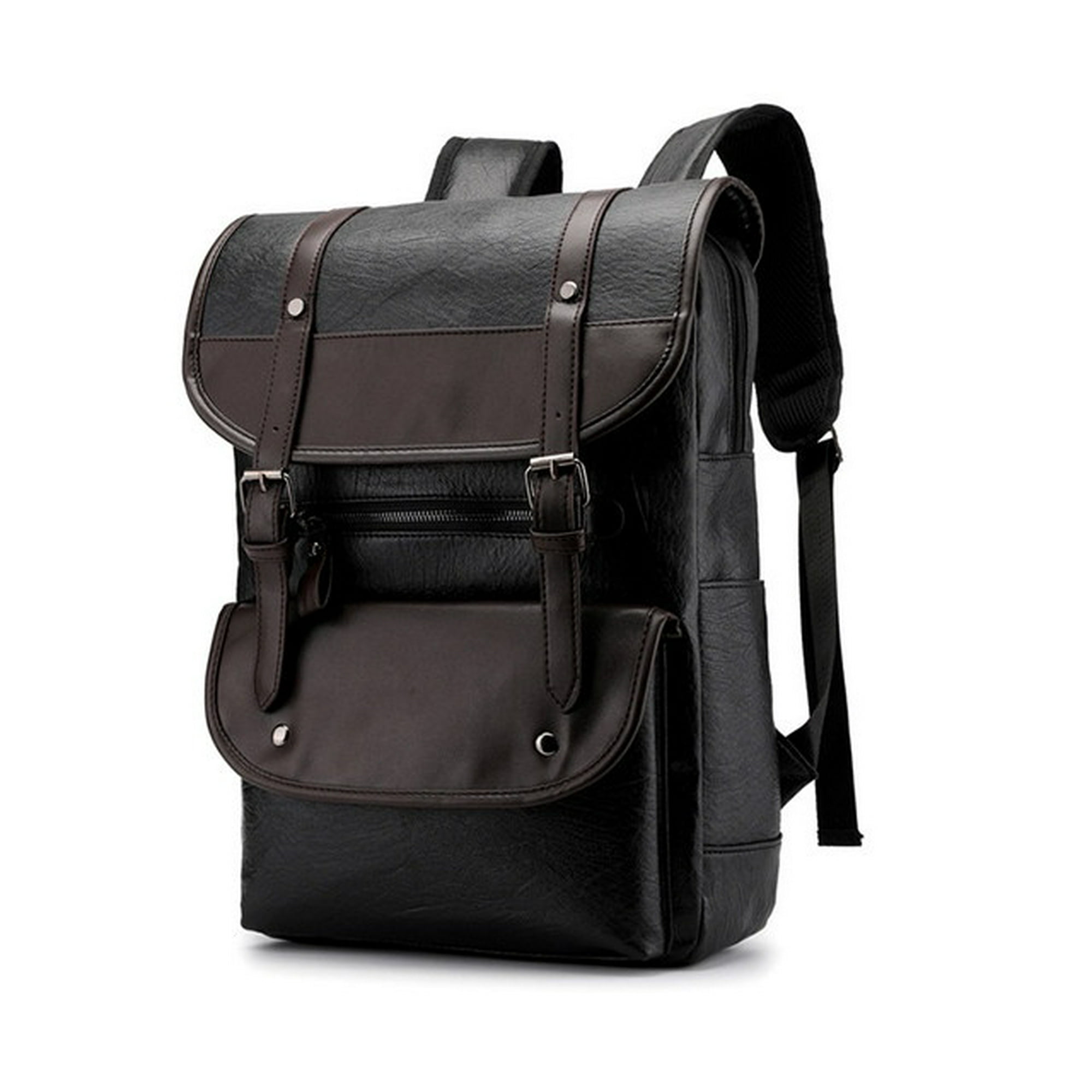 Genérico - Mochila Cuero Pu Estilo Coreano Notebook Ecocuero Uso Diario