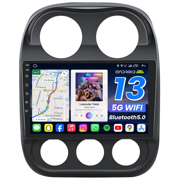 Radio de coche Fortdows 25 cm Jeep Compass/Patriot 2010‑2016