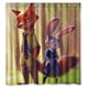 thumbnail image 1 of Cortina de ducha de conejito y zorro de Zootopia, juego de cortina de baño con ganchos, tamaño 60 x 72 pulgadas, 1 of 3