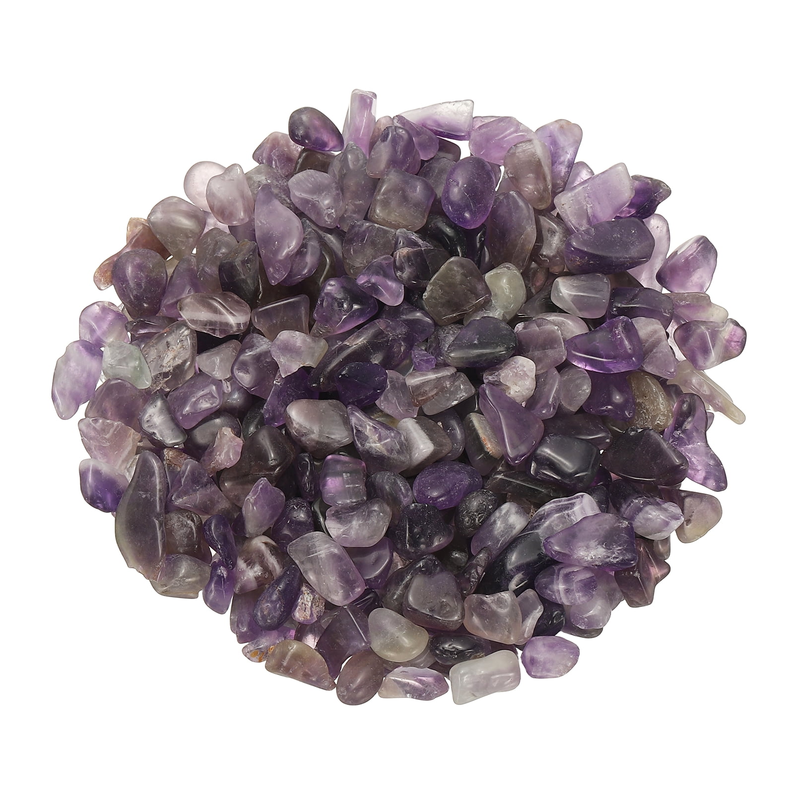 Uxcell Chips de Cristal Piedra 0.44 Lb Fluorita Grava de Acuario Rocas Amatista Púrpura 7-15 mm Destinado para Pecera