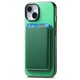 thumbnail image 3 of Funda de Cuero Magnética con Tarjetero para iPhone 15 Plus Cubierta Delgada Verde, 3 of 5