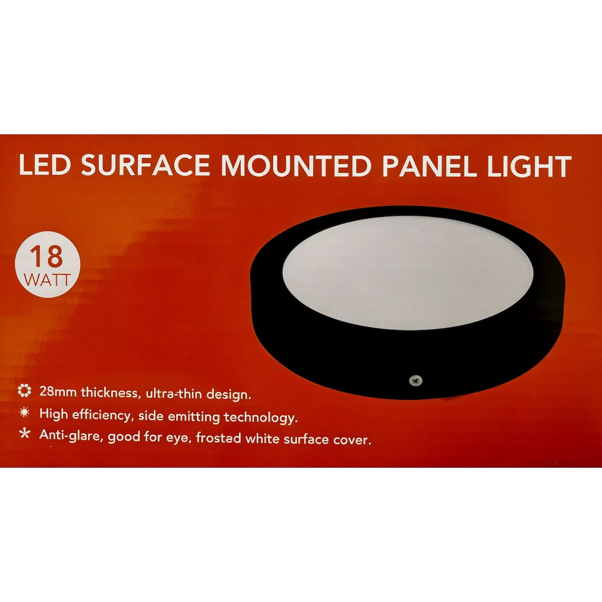 Fsl - Panel Led Sobrepuesto Redondo Negro 18w 6500k – Luz Fría