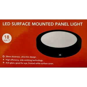 Fsl - Panel Led Sobrepuesto Redondo Negro 18W 6500K – Luz Fría