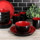 thumbnail image 3 of Juego de vajilla de gres Elama de 16 piezas en diseño bicolor negro y rojo. Aporta contraste y modernidad a tu mesa., 3 of 3