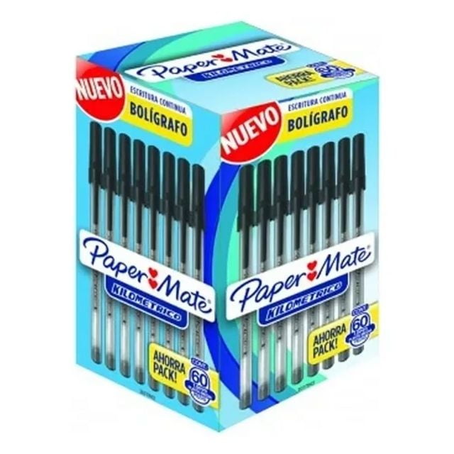 Boligrafo Paper Mate Kilometrico Negro Caja X 60 Unidades