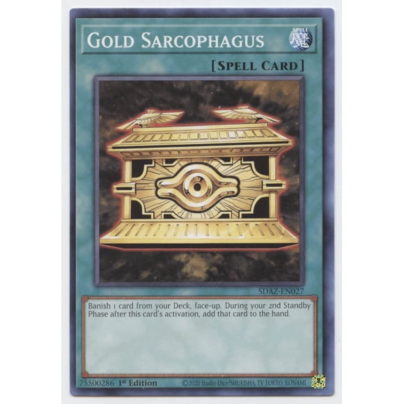 Tarjeta Yu-Gi-Oh! Sarcófago dorado SDAZ-EN027, primera edición común