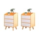 thumbnail image 1 of Pack 2 Velador Simply Blanco Minimalista Madera Clara, 1 of 3