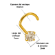 thumbnail image 3 of Piercing tipo S nostril 3mm titanio ASTM F136 chapado en oro 18k, 3 of 3