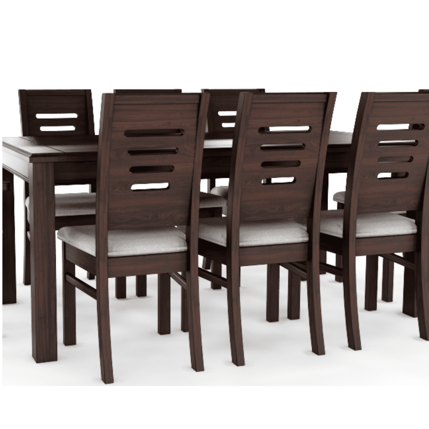 Muebles Insignes - Juego De Comedor Roma 8 Sillas Chocolate Mesa Rectangular Madera