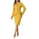 thumbnail image 2 of INSPIRE CHIC Conjunto de Traje de Falda de 2 Piezas para Mujer Blazer Peplum Falda Lápiz de Cintura Alta Conjunto de Trabajo Amarillo M, 2 of 6