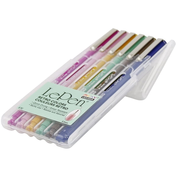 Marcador Marvy Uchida Le Pen Colores Retro Set de 6, Punta 0.3 mm