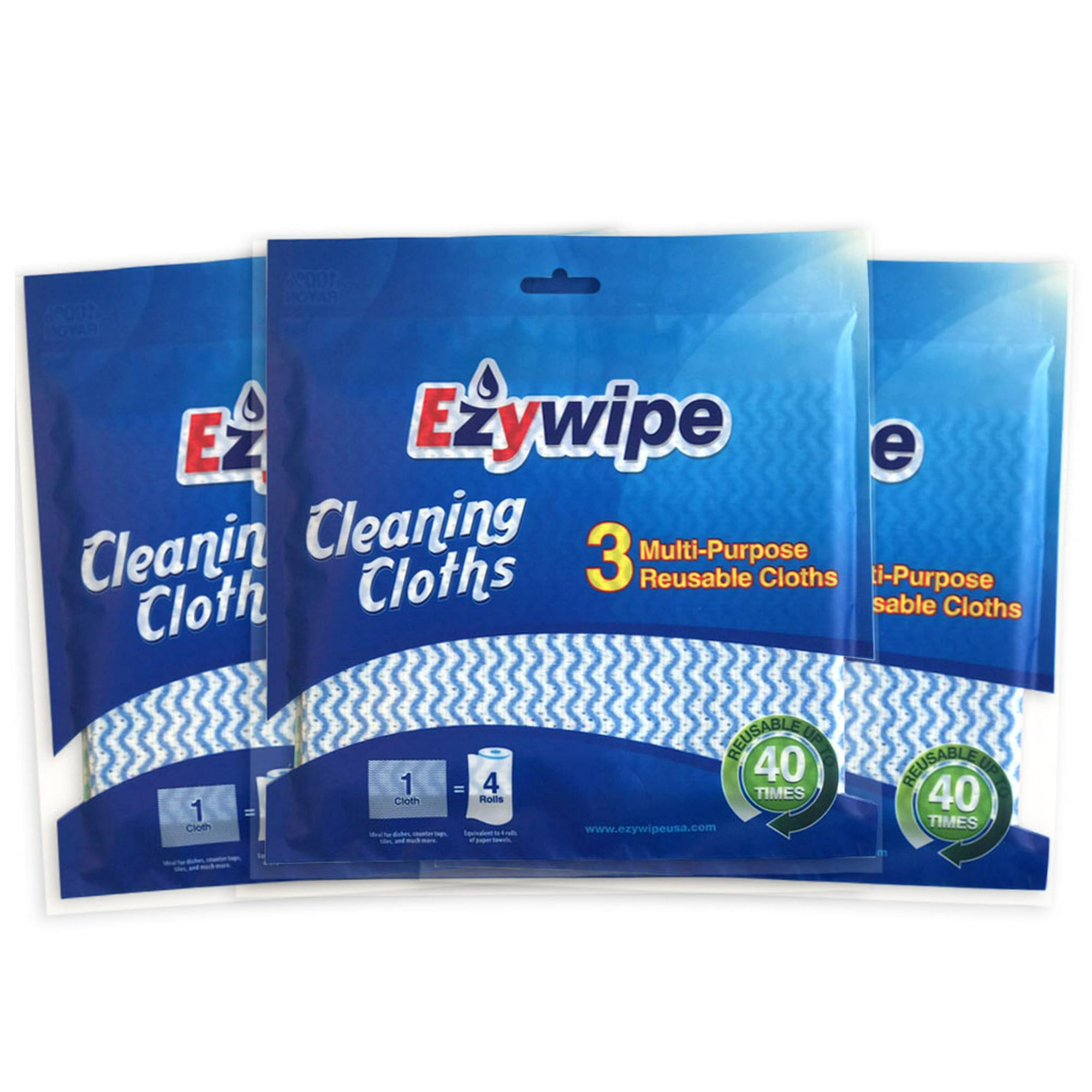 Paños De Limpieza Multiuso Ezywipe (pack De 9 Paños), Súper Absorbentes, Extra Fuertes Y Biodegradables