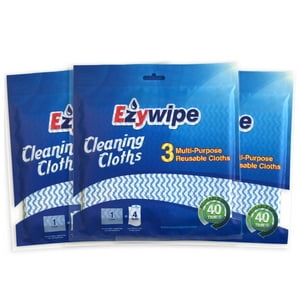 Paños De Limpieza Multiuso Ezywipe (Pack De 9 Paños), Súper Absorbentes, Extra Fuertes Y Biodegradables