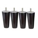 thumbnail image 1 of 4pcs Forma De Cono De Eucalipto Muebles De Madera Maciza Sofá Patas Negras 4 * 6 * 12cm, 1 of 4
