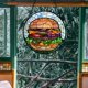 thumbnail image 5 of Colgante ventana vitral gran hamburguesa carne 20cm mono atrapasol puerta jardín cocina exquisito decoración Navidad regalo, 5 of 7