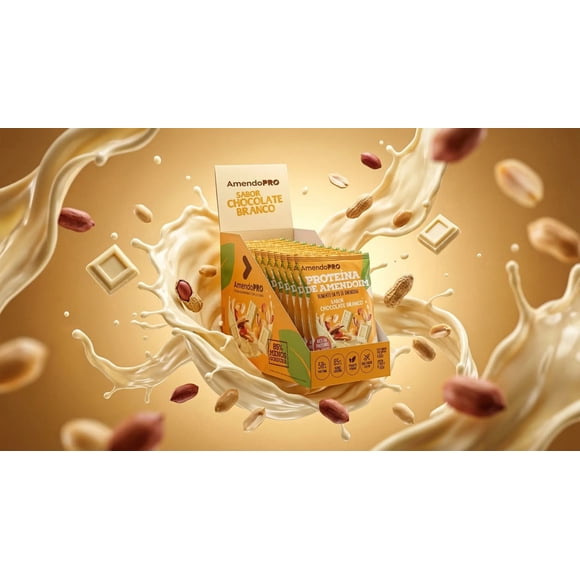 Proteína de Maní - Chocolate Blanco 480g (Display con 12 Sobres de 40g)