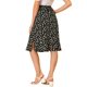 thumbnail image 3 of INSPIRE CHIC Falda Midi Floral de Cintura Alta con Línea A y Largo a la Rodilla para Mujer, Regreso a Clases, Negro M, 3 of 7