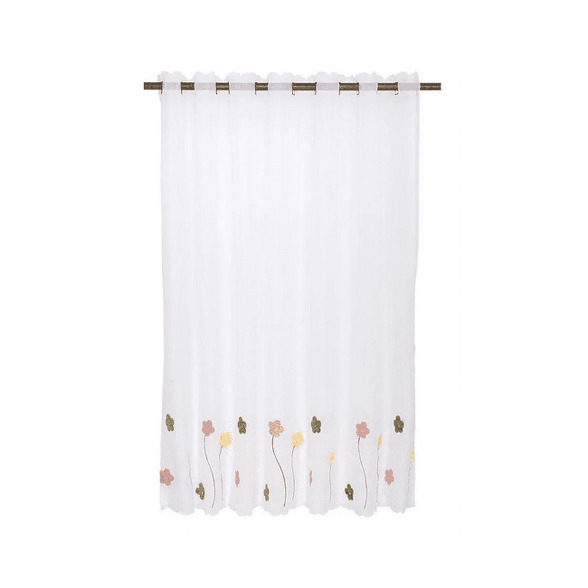 Genérico - Cortina Velo Cocina Jx 120x135 Cm, Petunias Blanca