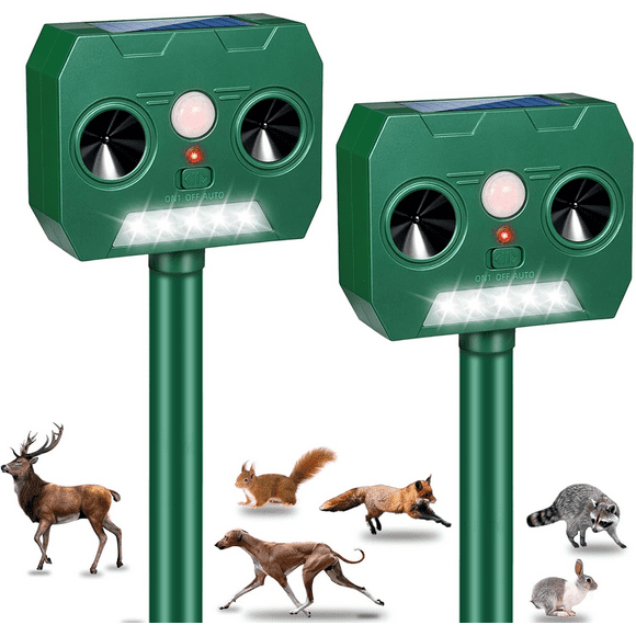 Repelente De Animales Ultrasonico Con Panel Solar