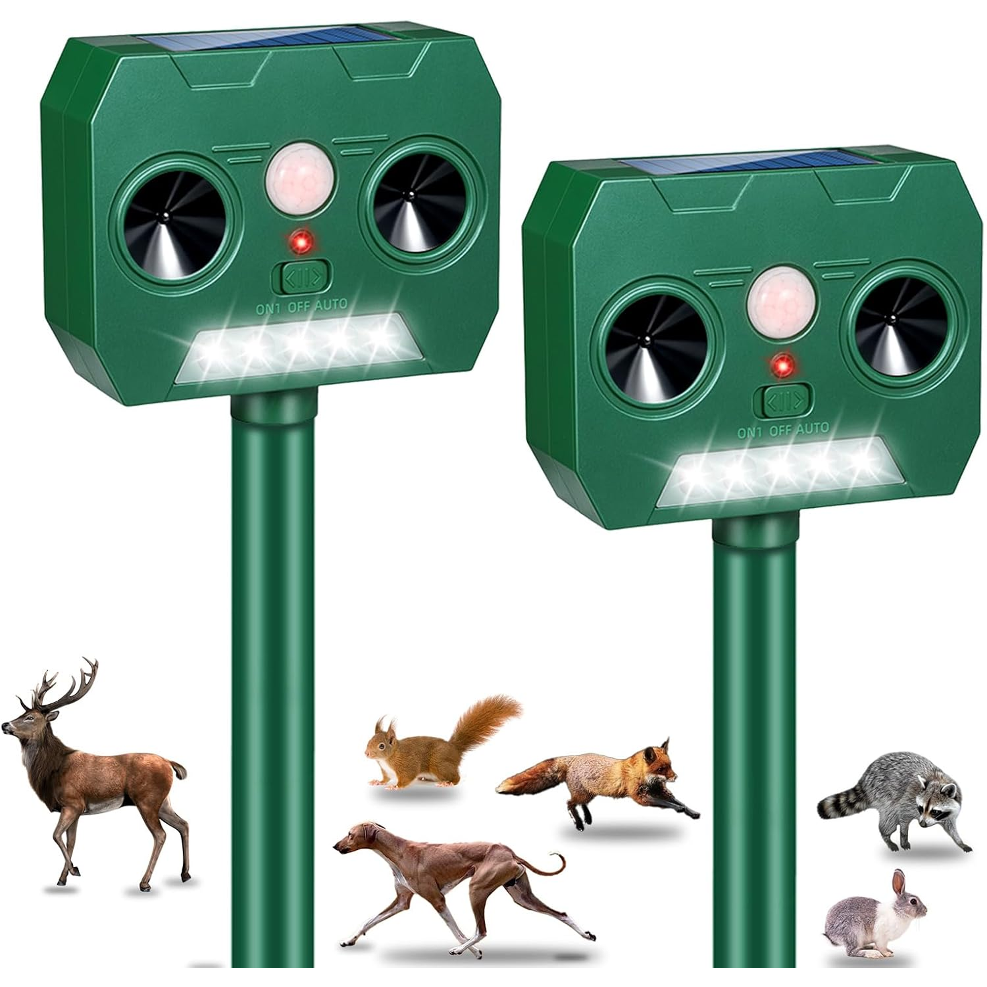 Movi - Repelente De Animales Ultrasonico Con Panel Solar