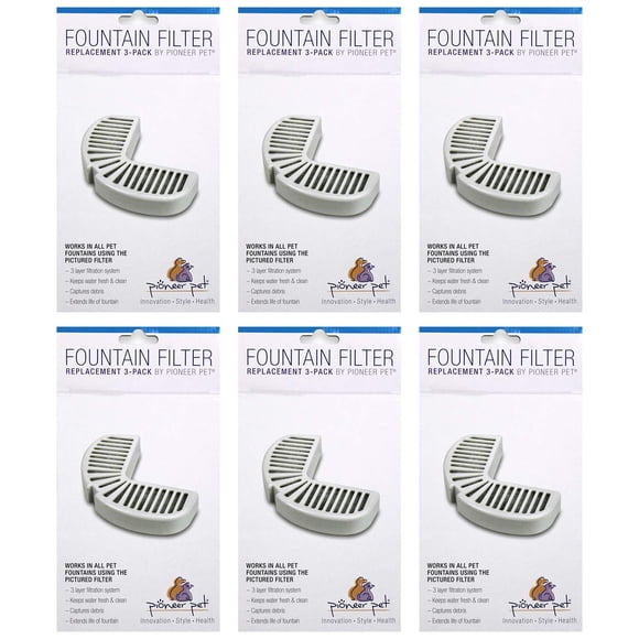 Filtros de agua Pioneer Pet – Paquete de 18 (Raindrop)