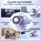 thumbnail image 3 of Ventilador clip coche LED 199 velocidades 16°C semi enfriamiento USB recargable 360°, 3 of 7