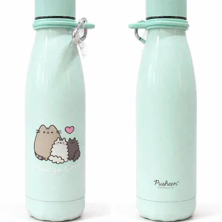 Botella Termica Aluminio Marca Pusheen 500ml Celeste