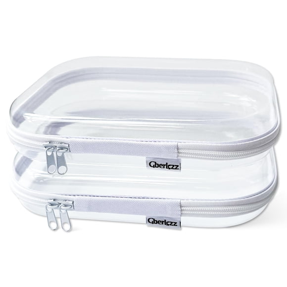 Funda rígida transparente con cierre Gberlczz para almacenamiento de PVC de 10 x 8 x 6 cm